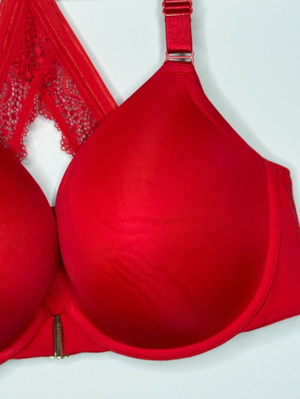 Cacique Red Front-Close Lace Racerback Bra Size 44DD - Picture 7 of 9